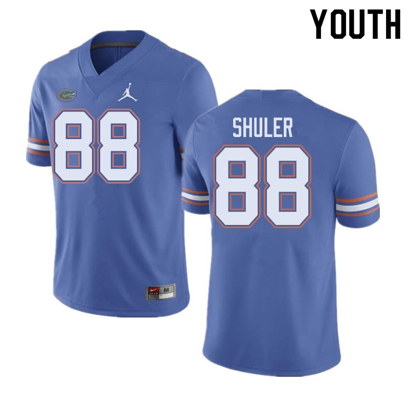 NCAA Florida Gators Adam Shuler Youth #88 Jordan Brand Blue Stitched Authentic College Football Jersey FPR3464VC